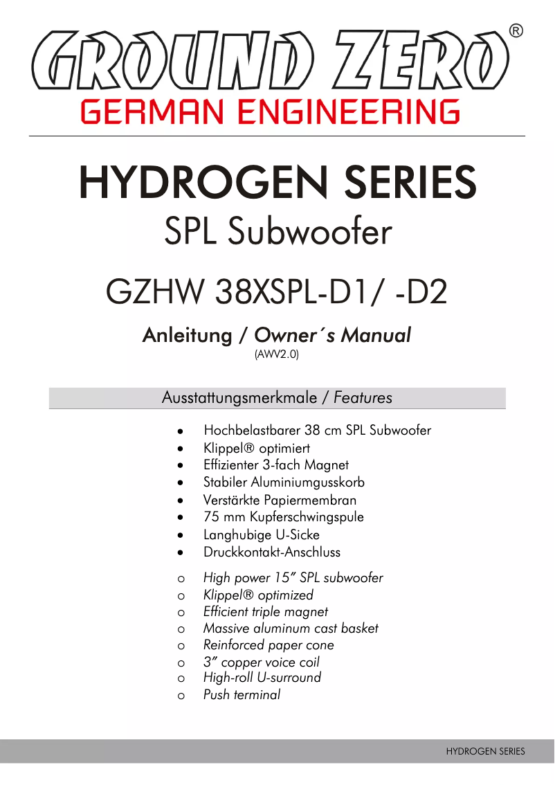 Image de la première page du manuel de l'appareil GZHW 38XSPL-D1