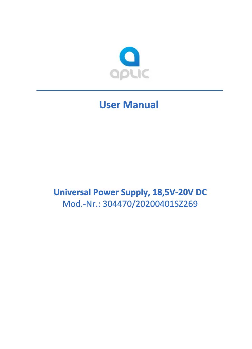 Page 1 de la notice Manuel utilisateur Aplic 304470