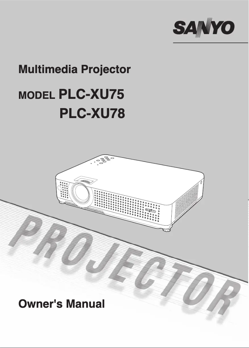 Page n°1 - Manuel utilisateur Sanyo PLC-XU78