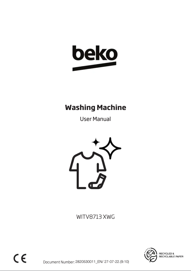 Page 1 de la notice Manuel utilisateur Beko WITV8713 XWG