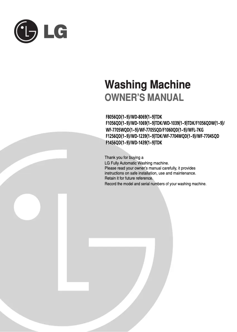 Page 1 de la notice Manuel utilisateur LG WM-710NT2