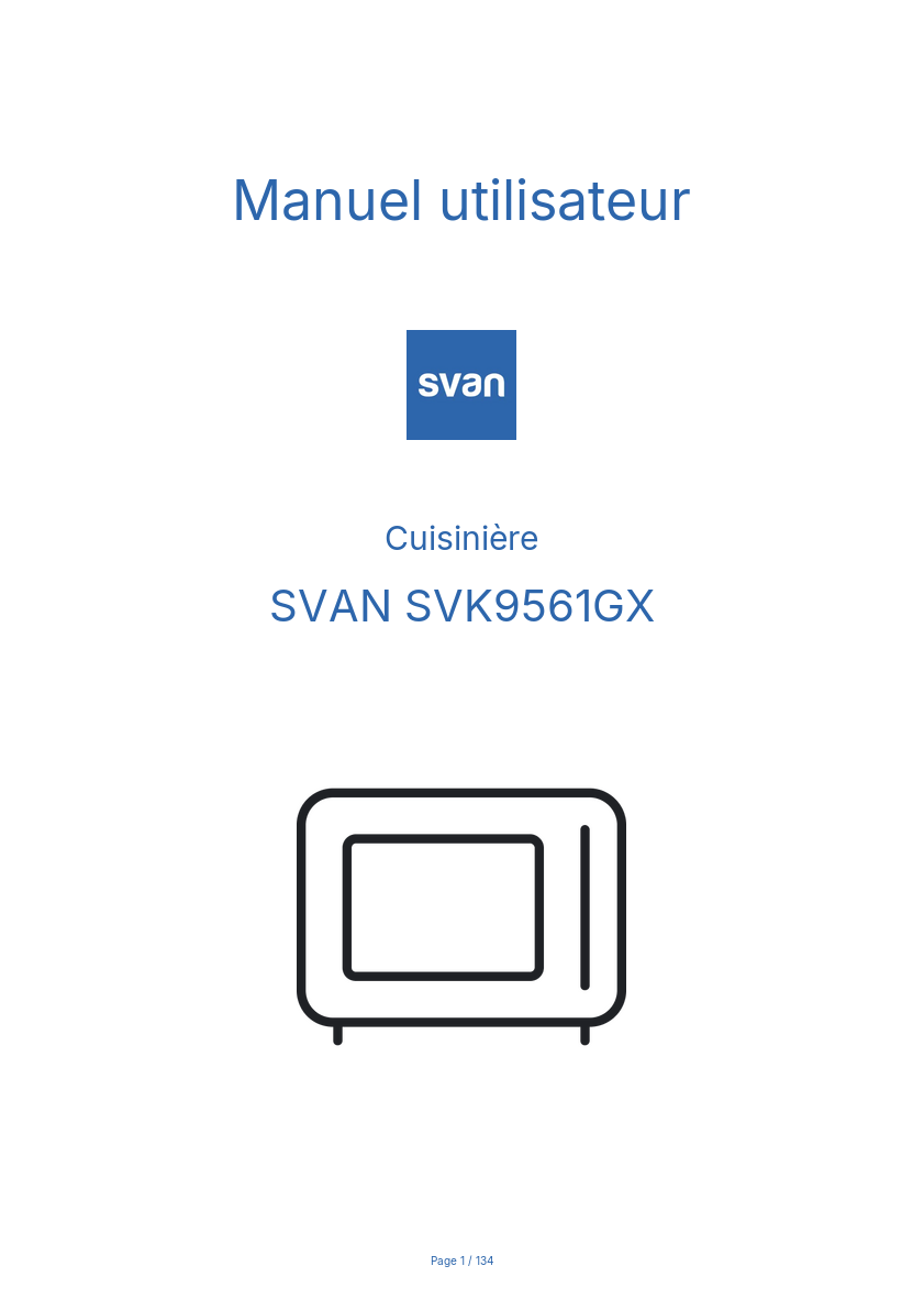 Page 1 de la notice Manuel utilisateur SVAN SVK9561GX
