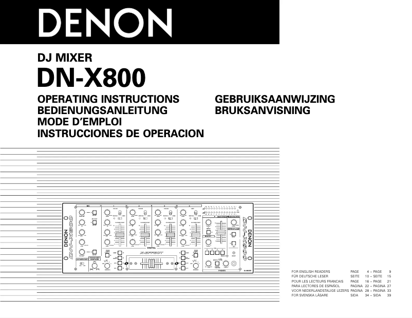 Page n°1 - Manuel utilisateur Denon DN-X800
