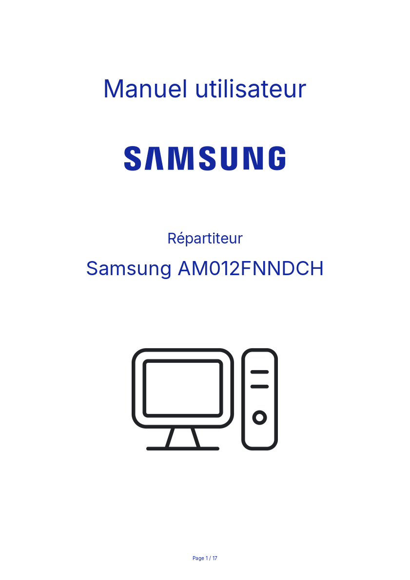 Image de la première page du manuel de l'appareil AM012FNNDCH