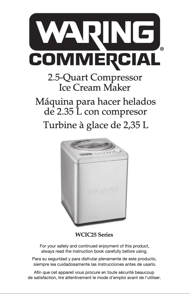 Page n°1 - Manuel utilisateur Waring Commercial WCIC25