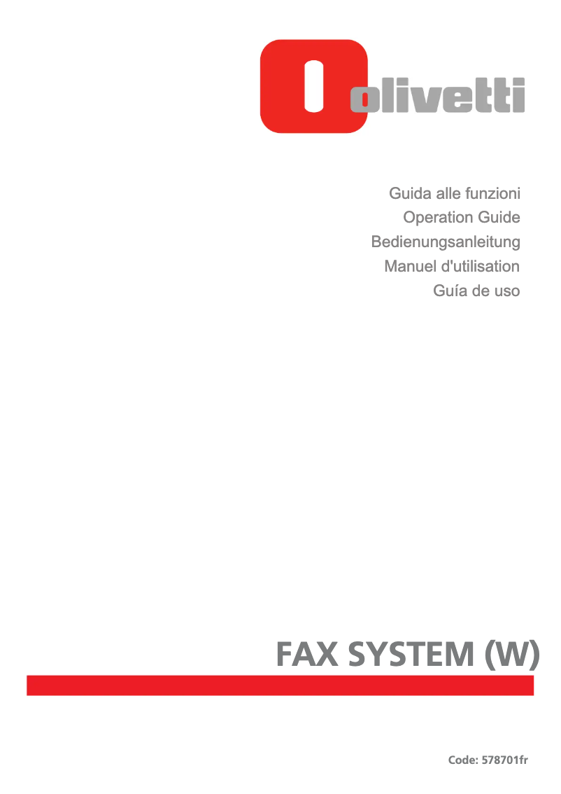 Page 1 de la notice Manuel utilisateur Olivetti d-Copia 5004MF