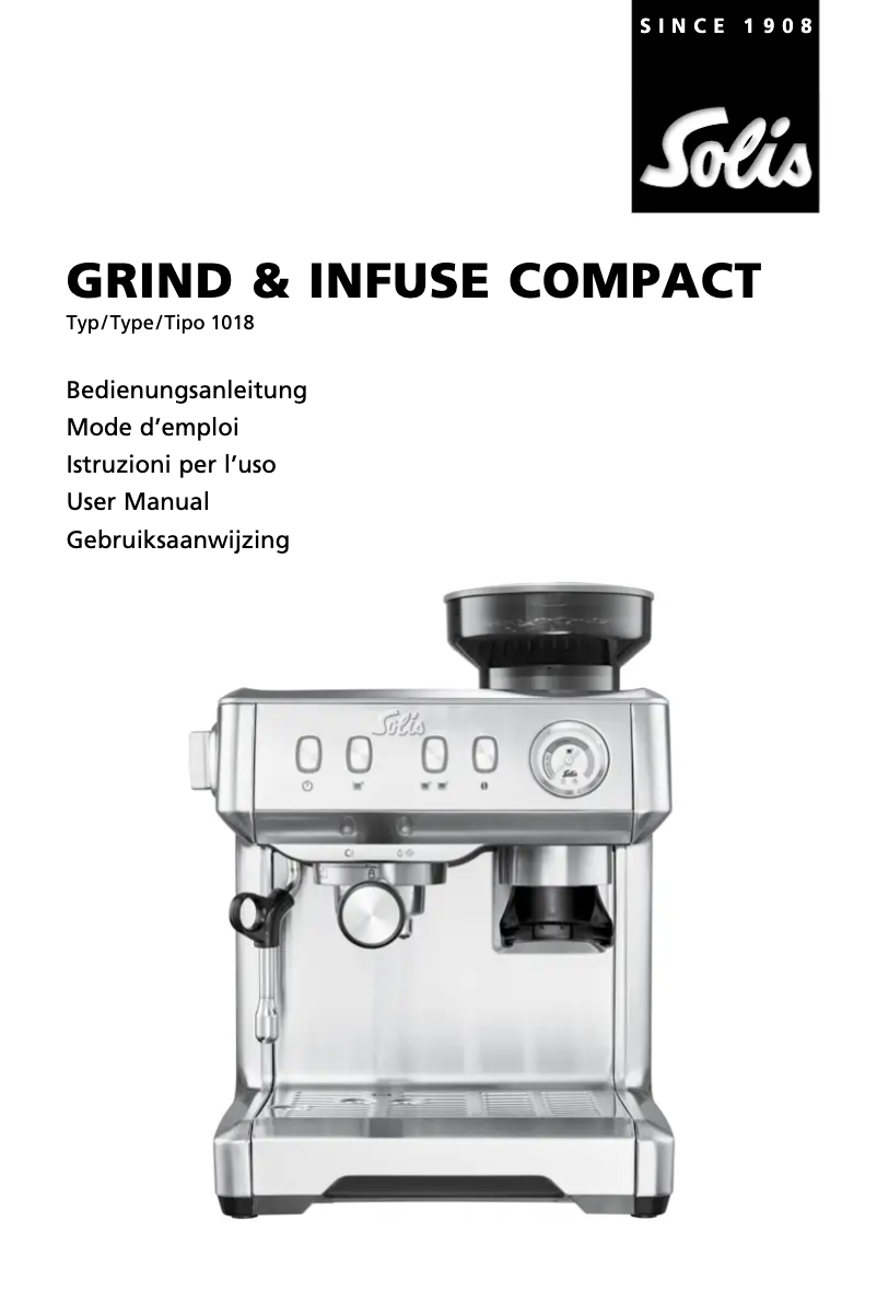 Page 1 de la notice Manuel utilisateur Rowenta Grind & Infuse Compact 1018