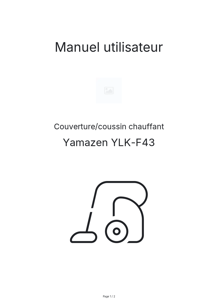 Page n°1 - Manuel utilisateur Yamazen YLK-F43