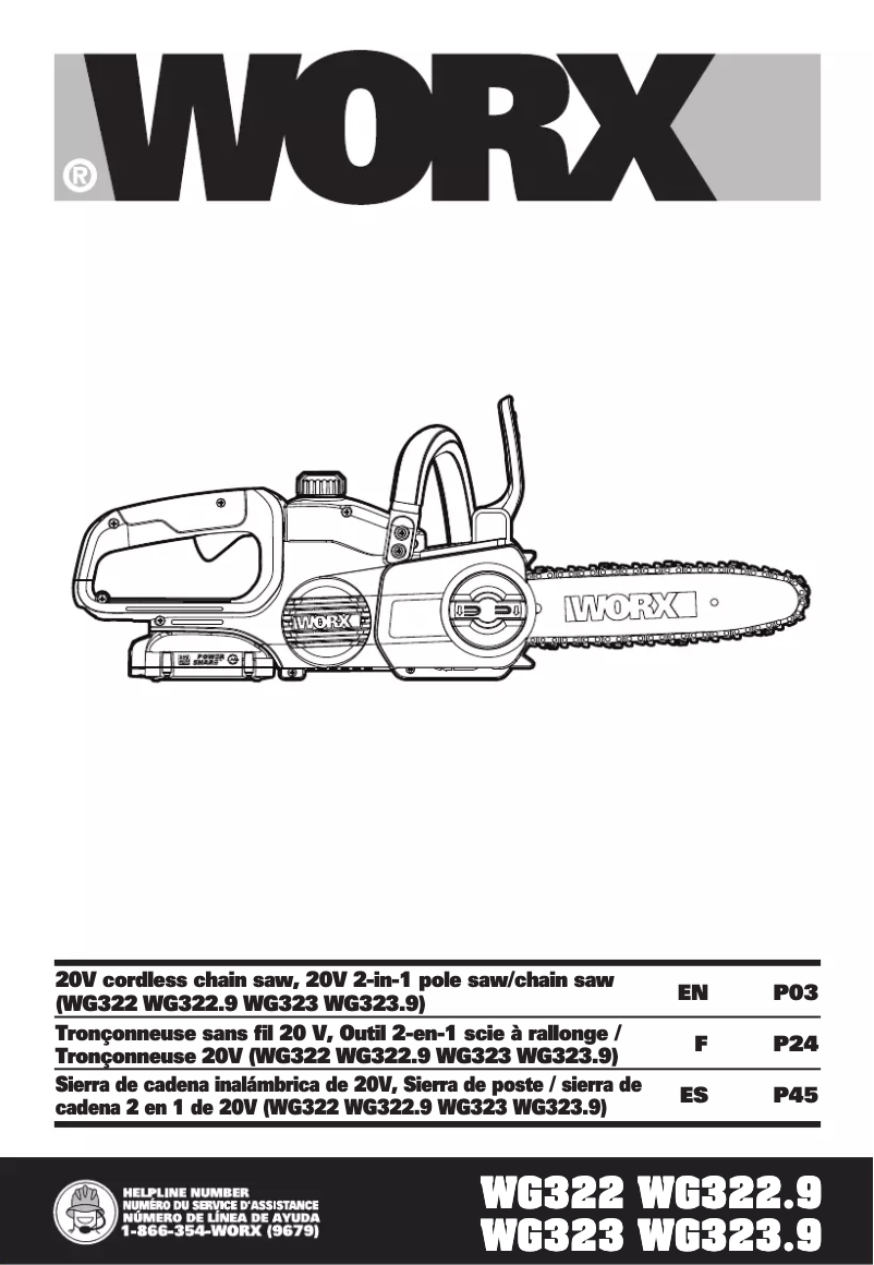 Page n°1 - Manuel utilisateur Worx WG322