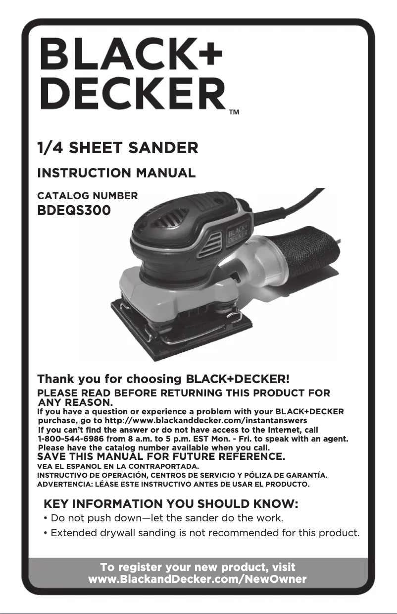 Page n°1 - Manuel utilisateur Black & Decker BDEQS300