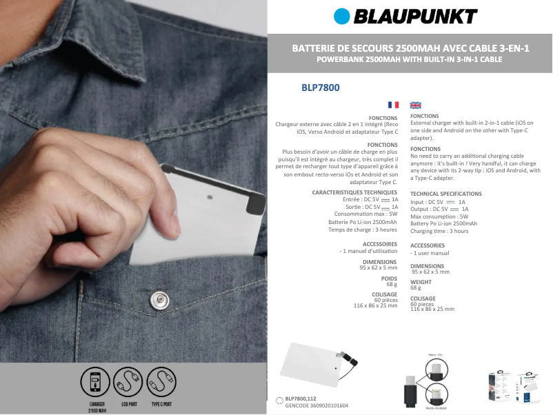 Page 1 de la notice Manuel utilisateur Blaupunkt BLP7800