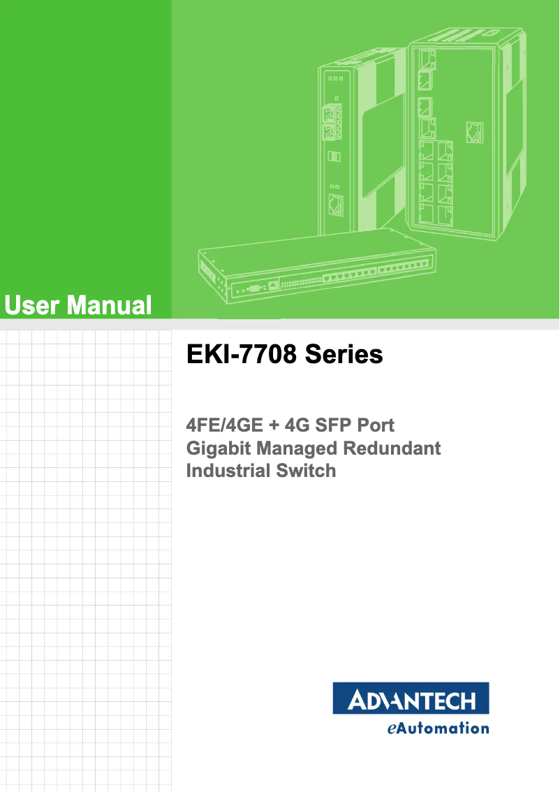 Image de la première page du manuel de l'appareil EKI-7708G-4FPI-AE