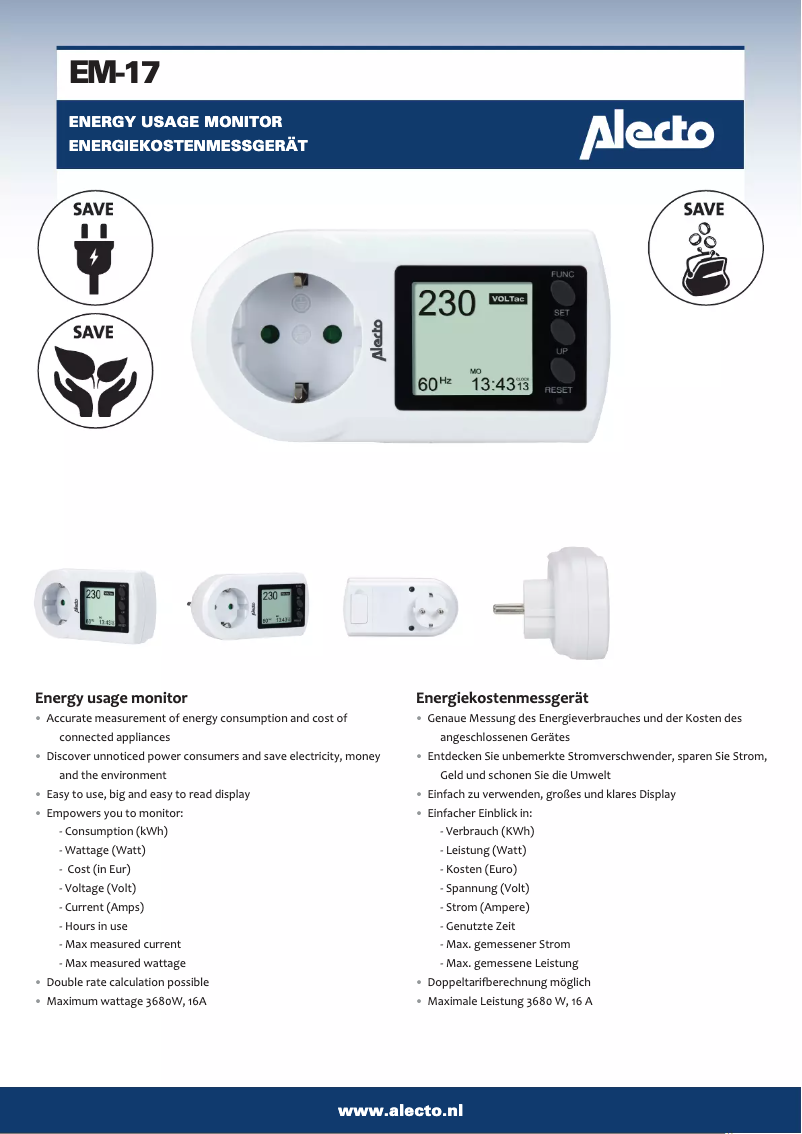 Page n°1 - Manuel utilisateur Alecto EM-17