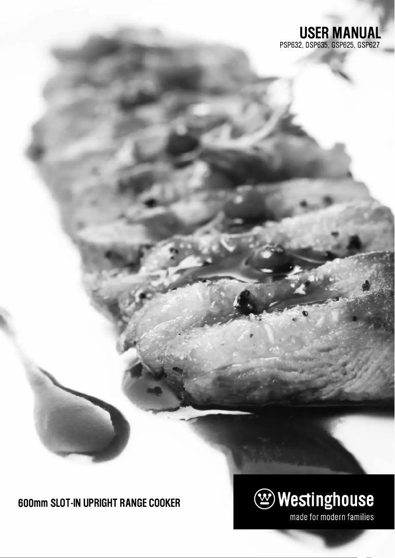 Page n°1 - Manuel utilisateur Westinghouse GSP625S