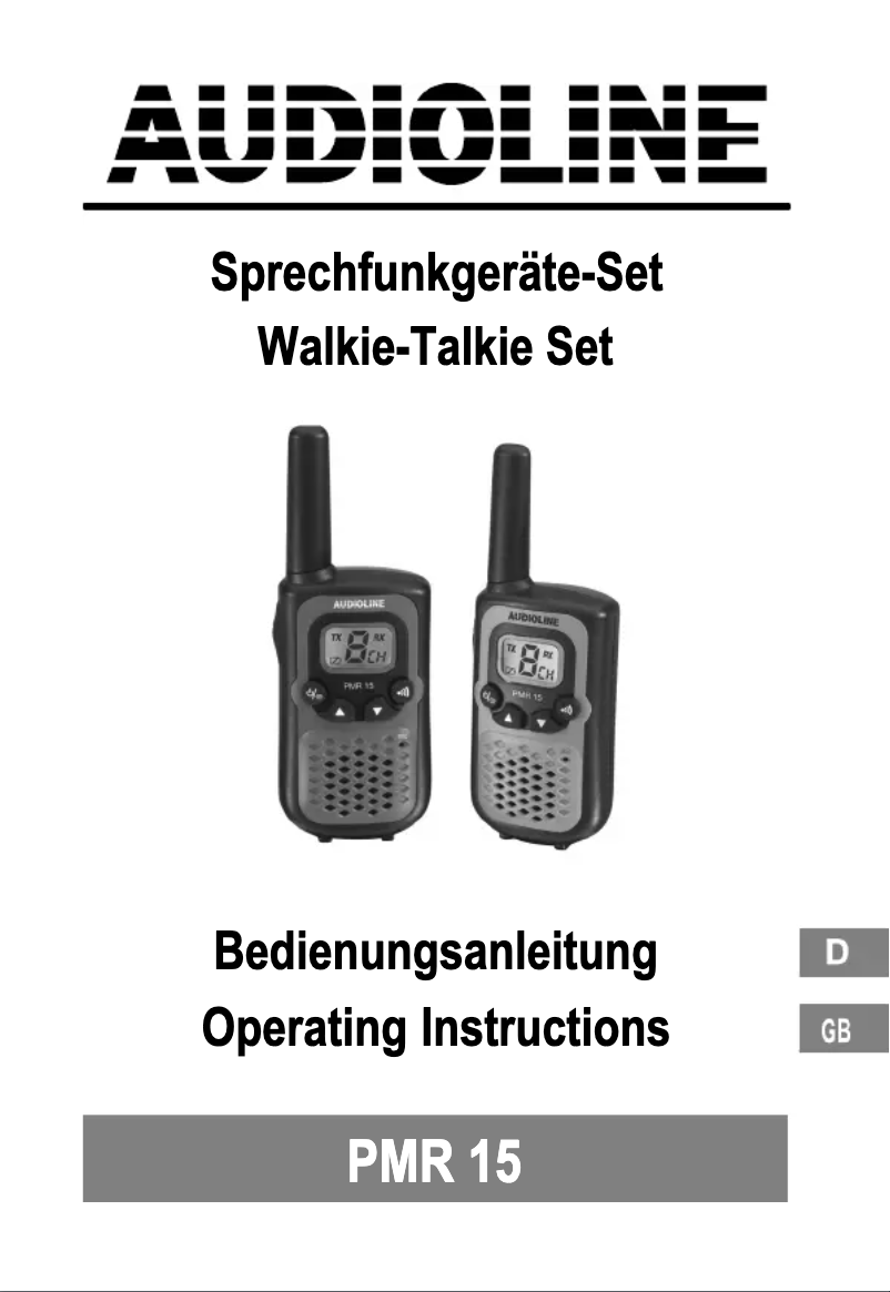 Page 1 de la notice Manuel utilisateur Audioline PMR 15