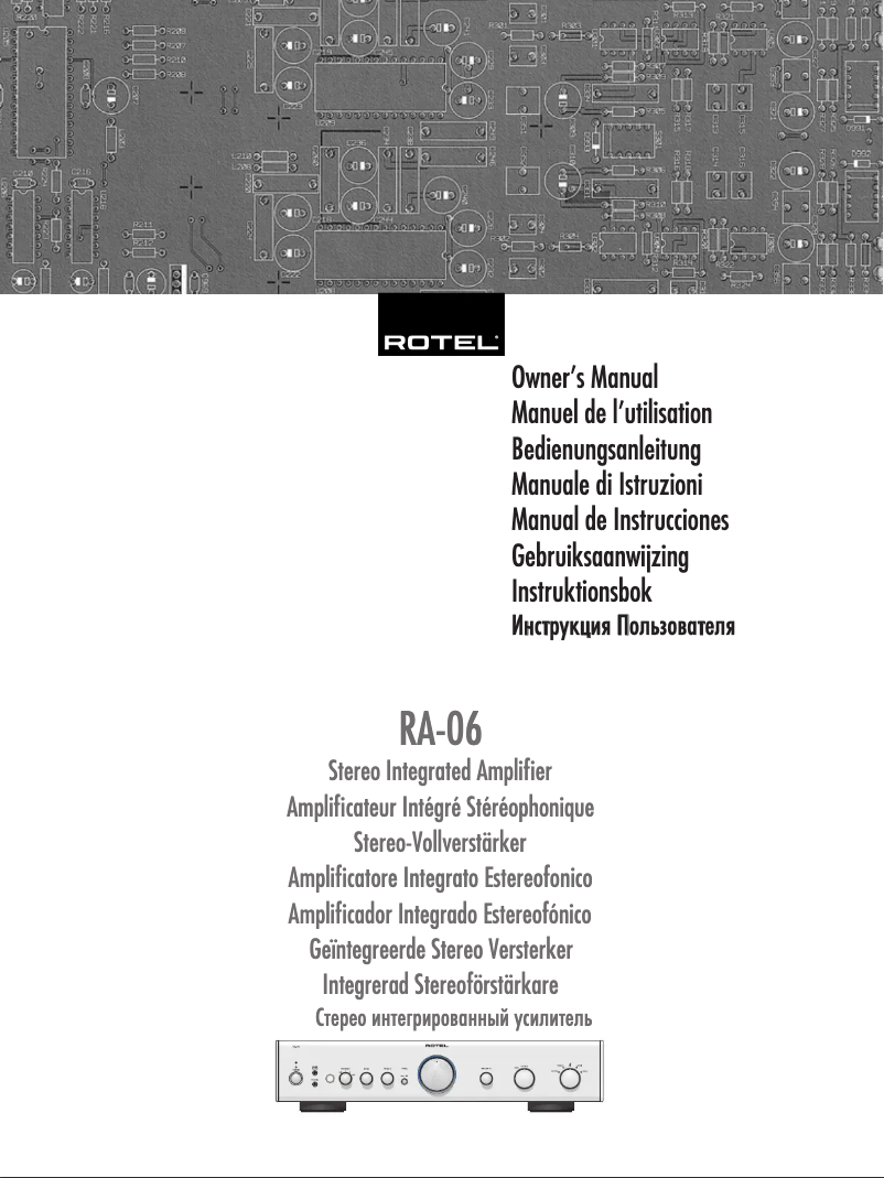 Page 1 de la notice Manuel utilisateur Rotel RA-06