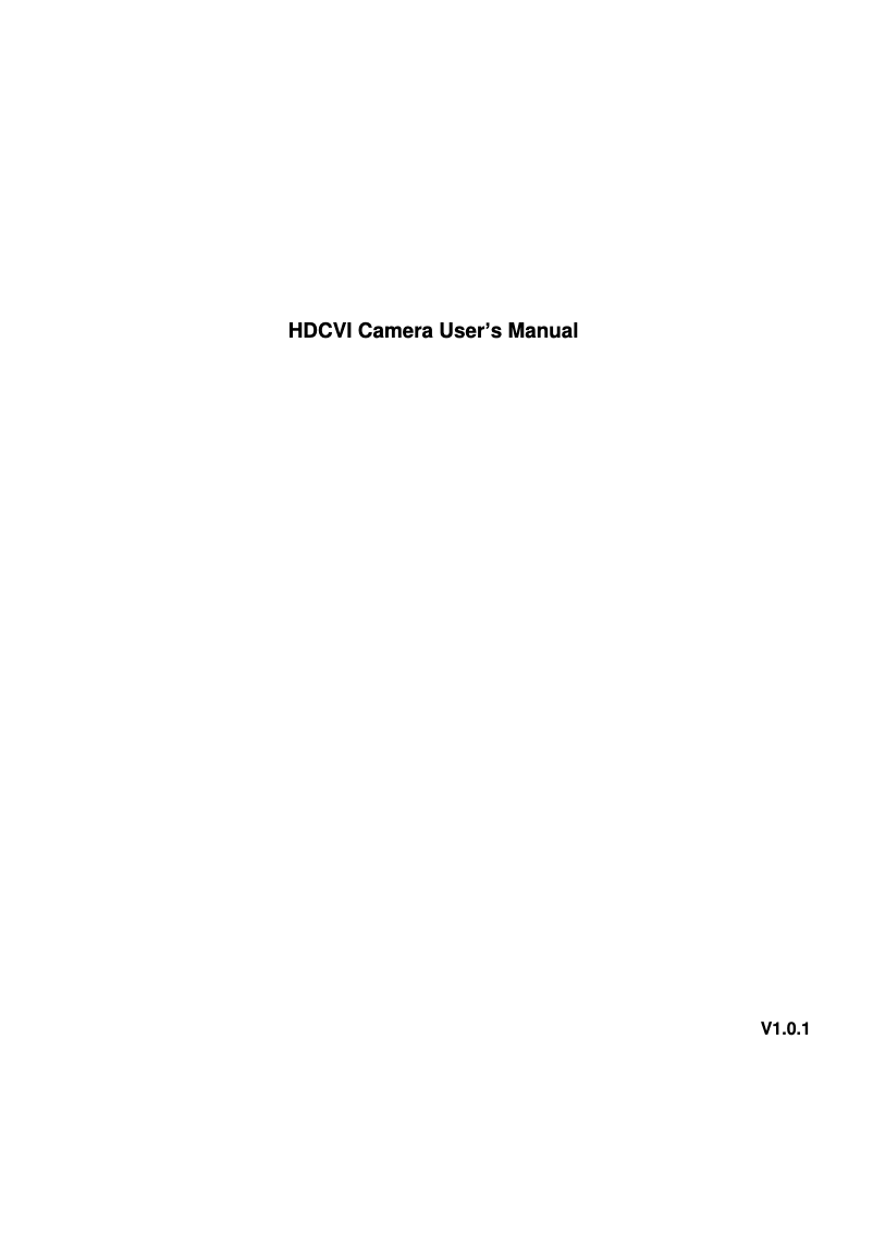 Page n°1 - Manuel utilisateur Dahua Technology Lite DH-HAC-HFW1400S