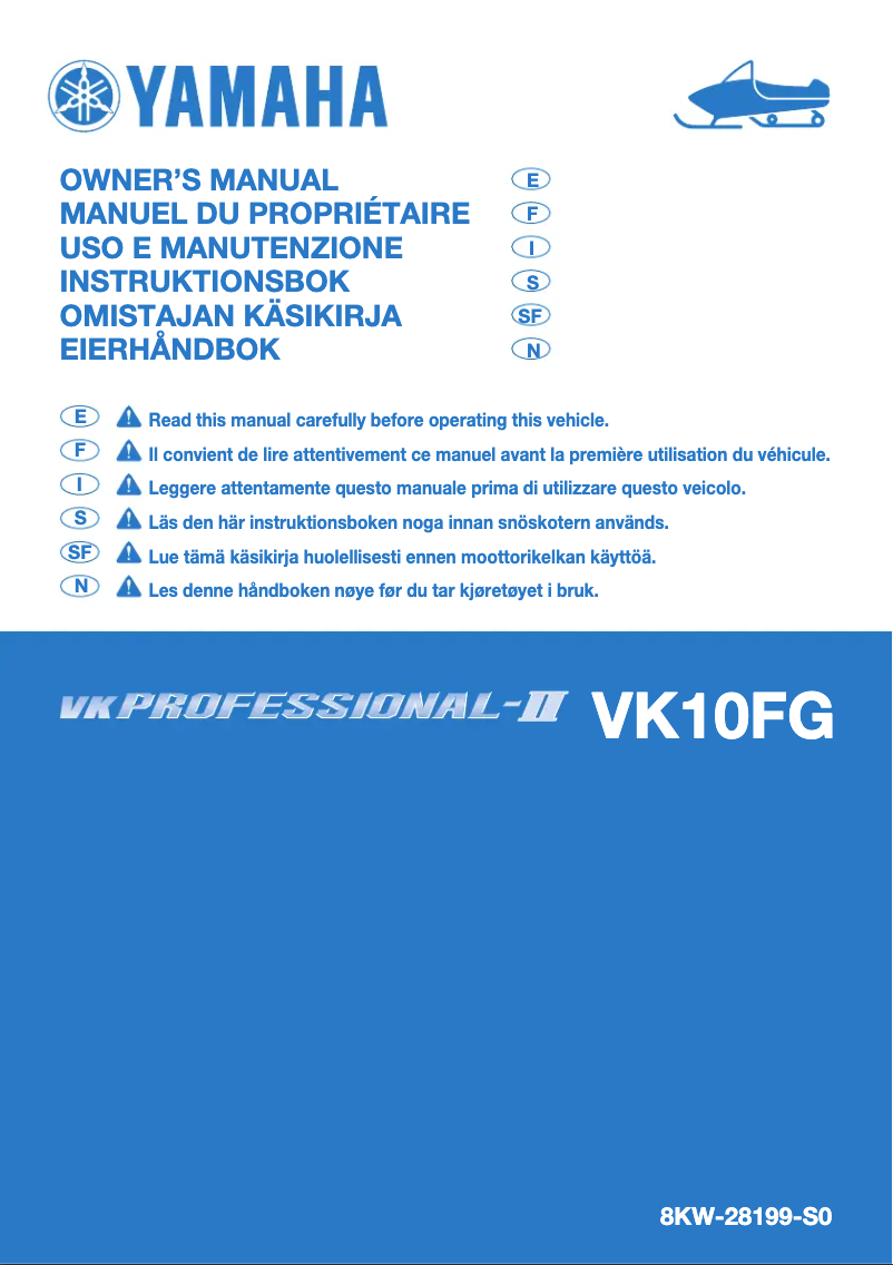 Page 1 de la notice Manuel utilisateur Yamaha VK Professional (2016)