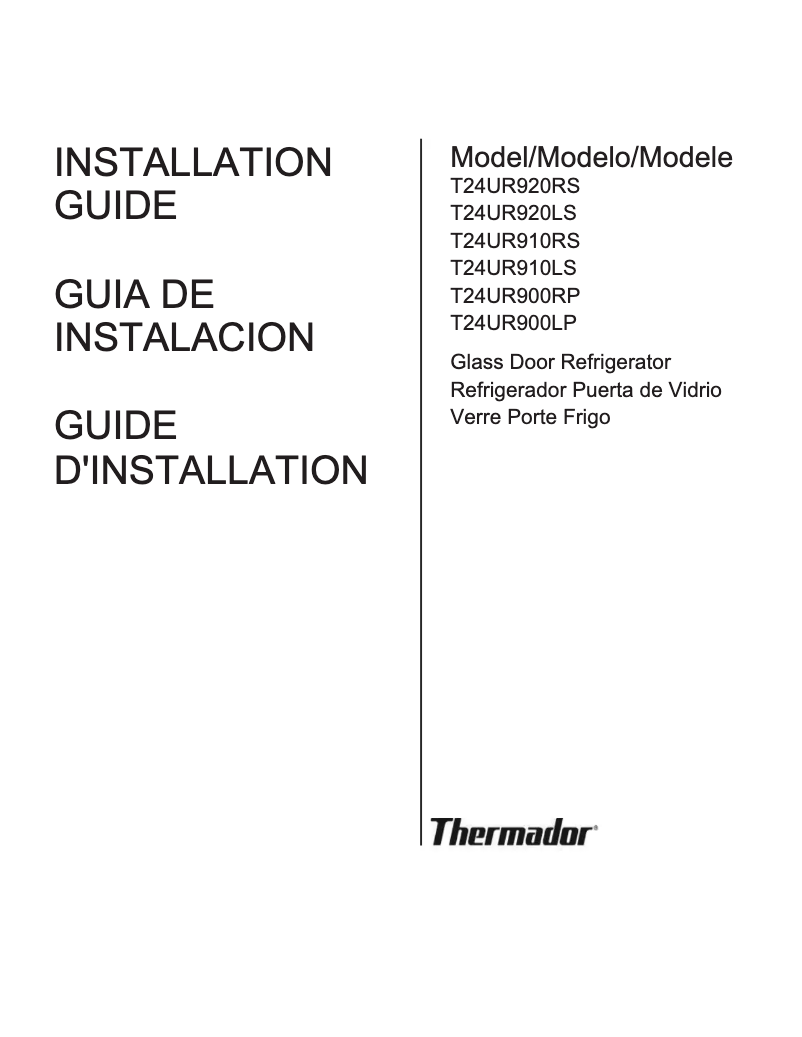 Image de la première page du manuel de l'appareil T24UR900RP