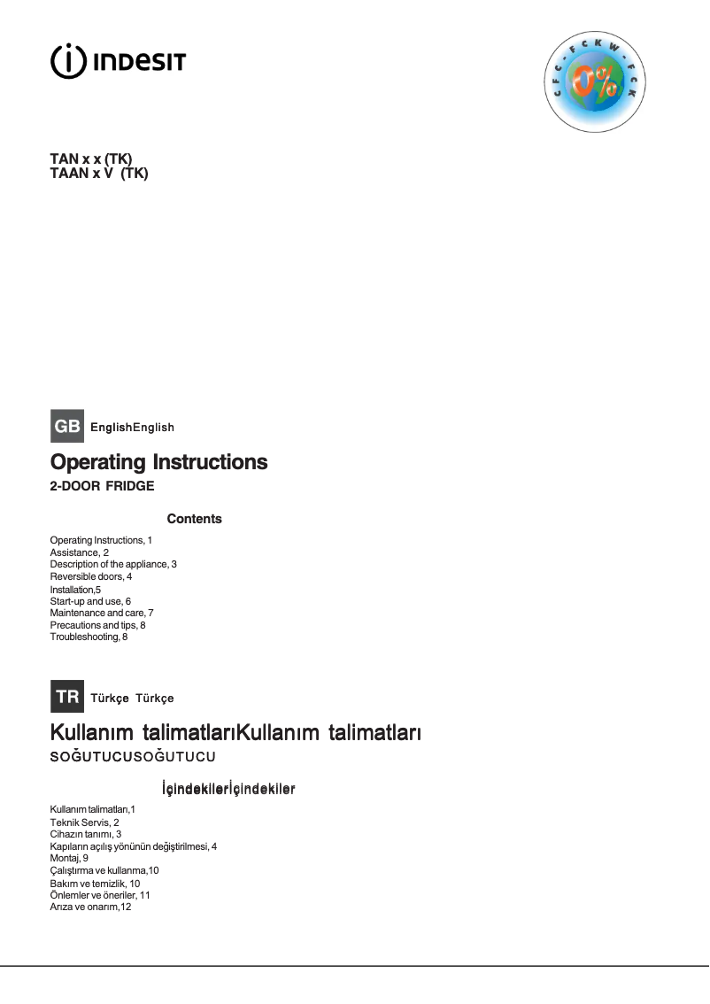 Image de la première page du manuel de l'appareil TAAN 5 V (TK)