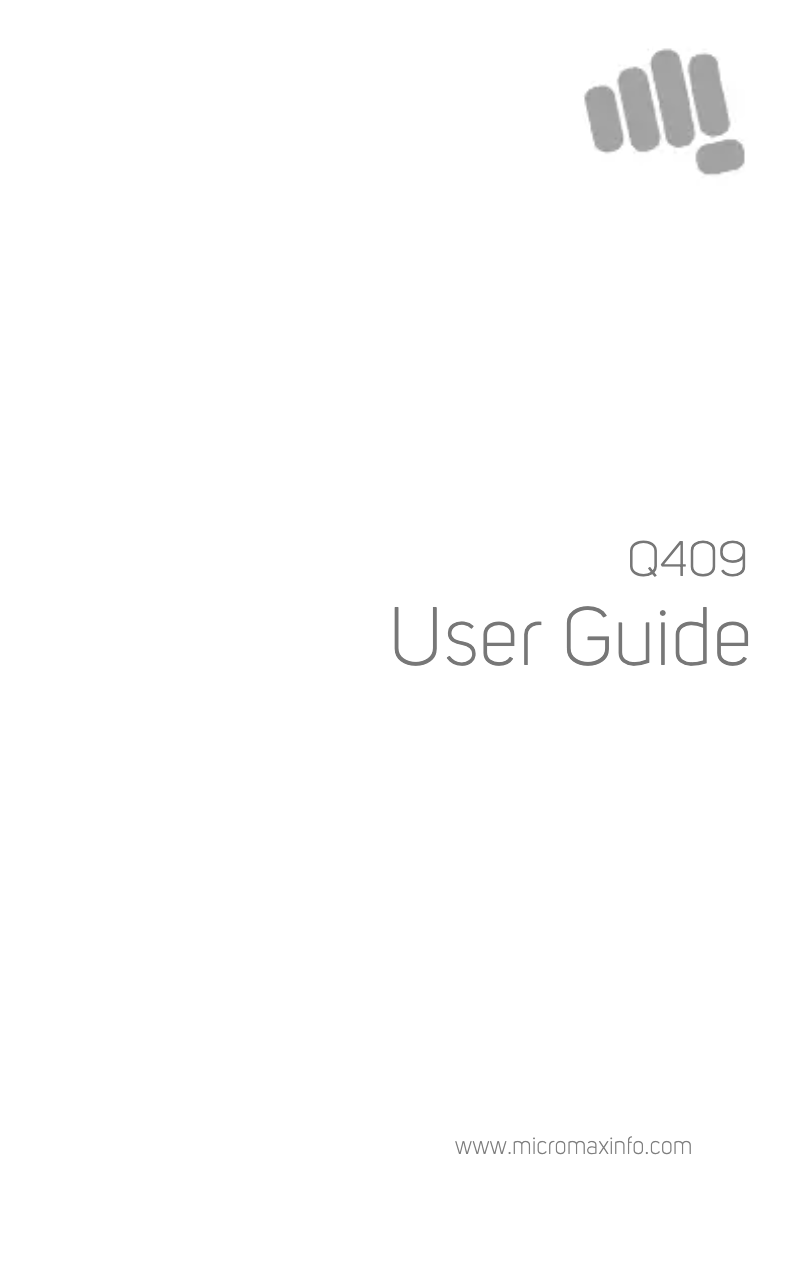 Page n°1 - Manuel utilisateur Micromax Q409