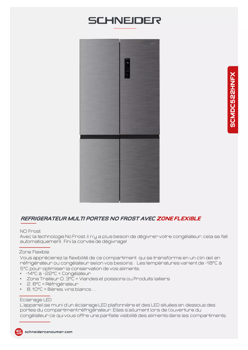 Page 1 de la notice Fiche technique Schneider SCMDC522HNFX