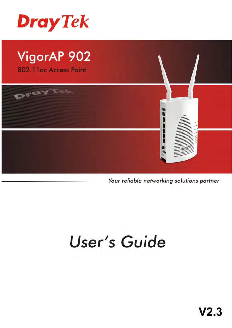 Page n°1 - Manuel utilisateur Draytek VigorAP 902