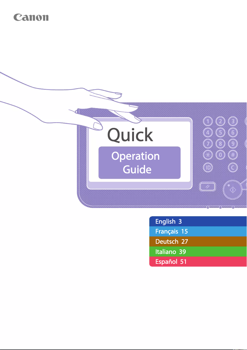 Page 1 de la notice Manuel utilisateur Canon imageRUNNER ADVANCE C7570i
