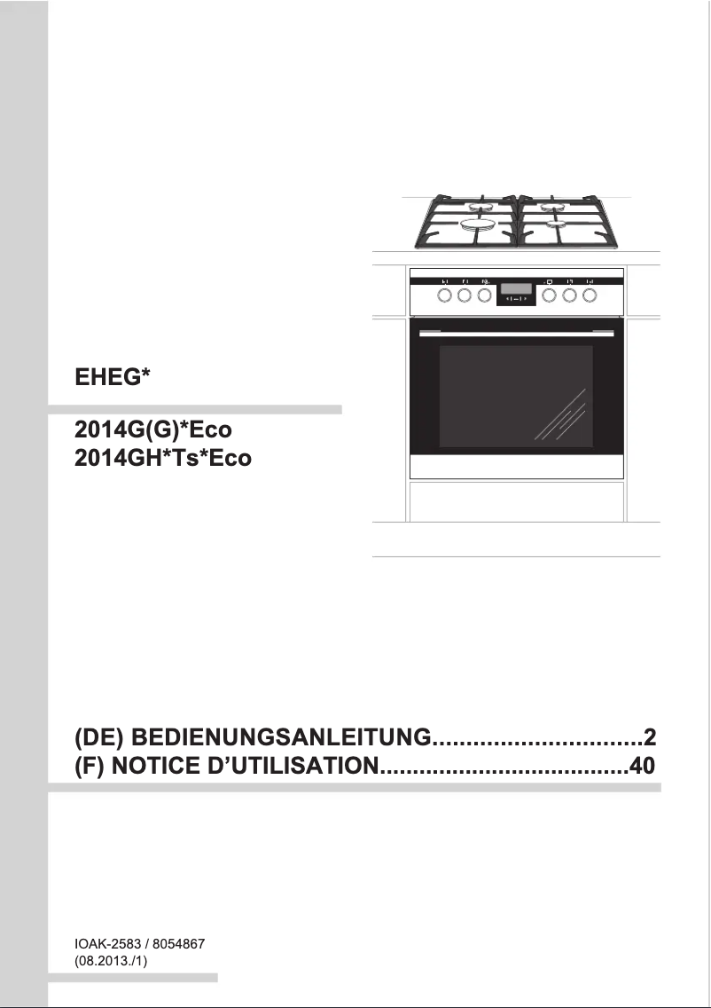 Page 1 de la notice Manuel utilisateur Amica EHEG 12521 E