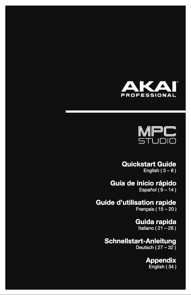 Page n°1 - Manuel utilisateur AKAI MPC Studio