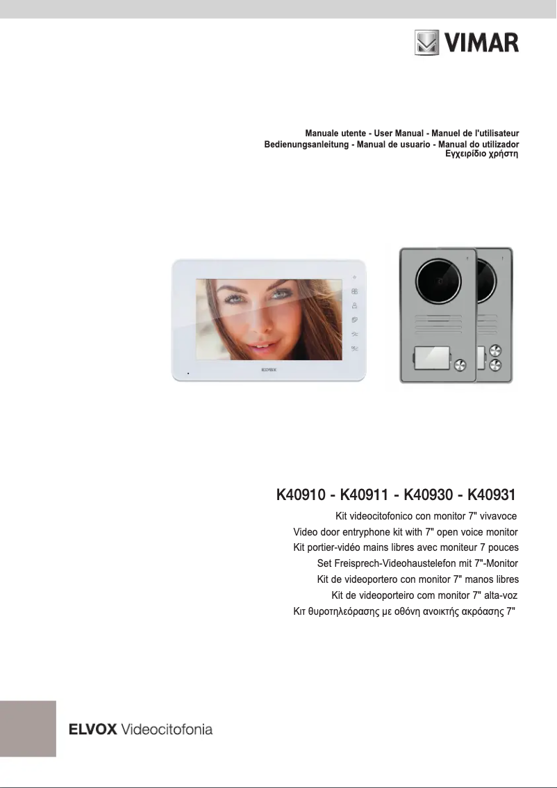 Page n°1 - Manuel utilisateur Vimar K40911