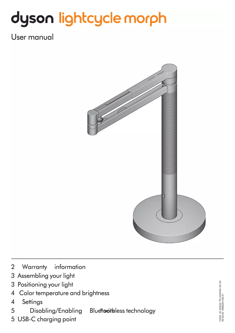 Image de la première page du manuel de l'appareil Lightcycle Morph desk