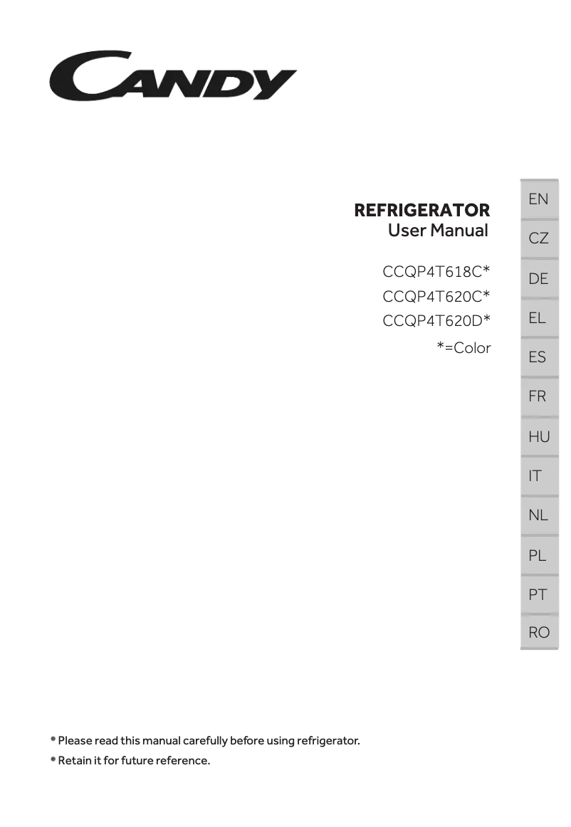 Page 1 de la notice Manuel utilisateur Candy CCQP4T620DX