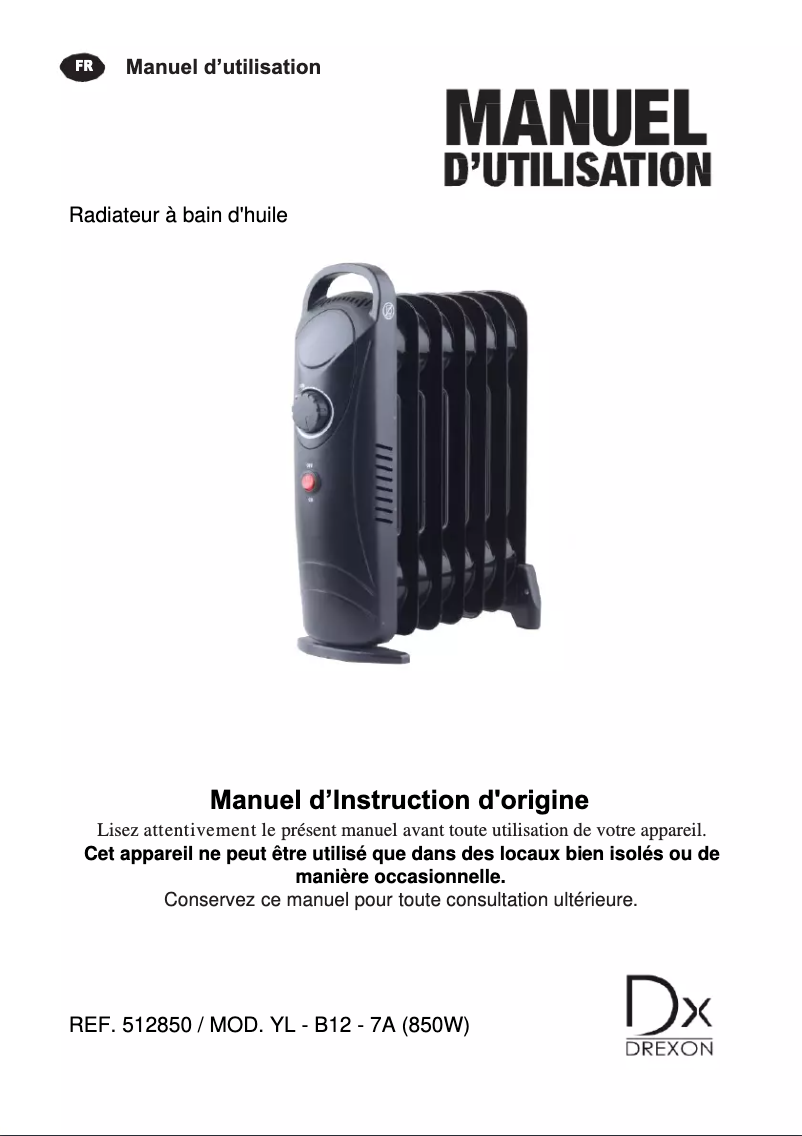 Image de la première page du manuel de l'appareil Baby Oil 850W