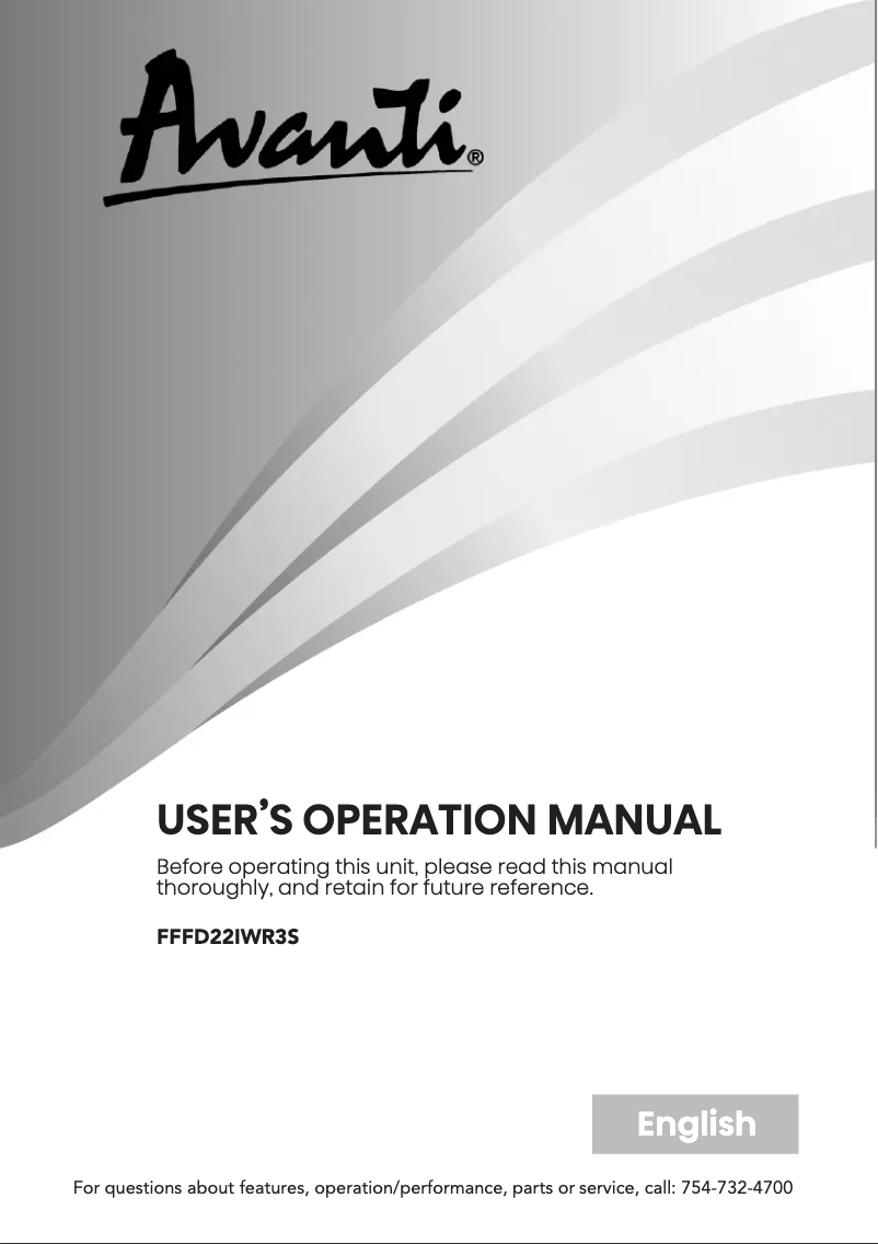 Page n°1 - Manuel utilisateur Avanti FFFD22IWR3S