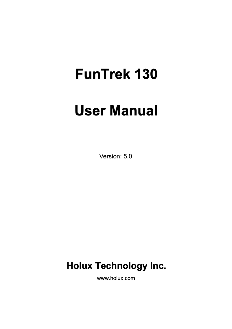Page n°1 - Manuel utilisateur Holux FunTrek 130 Pro