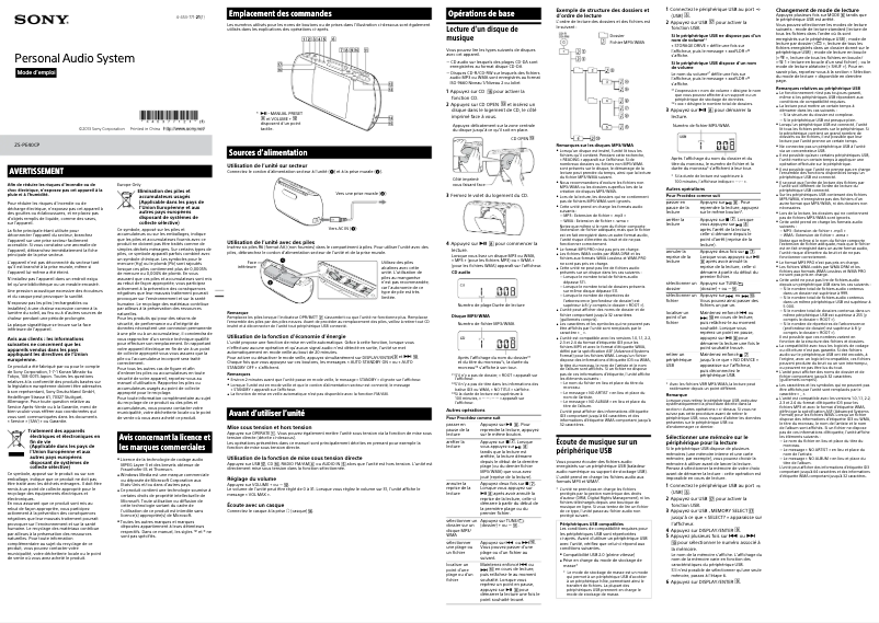Página 1 del manual Manual de usuario Sony ZS-PE40CP