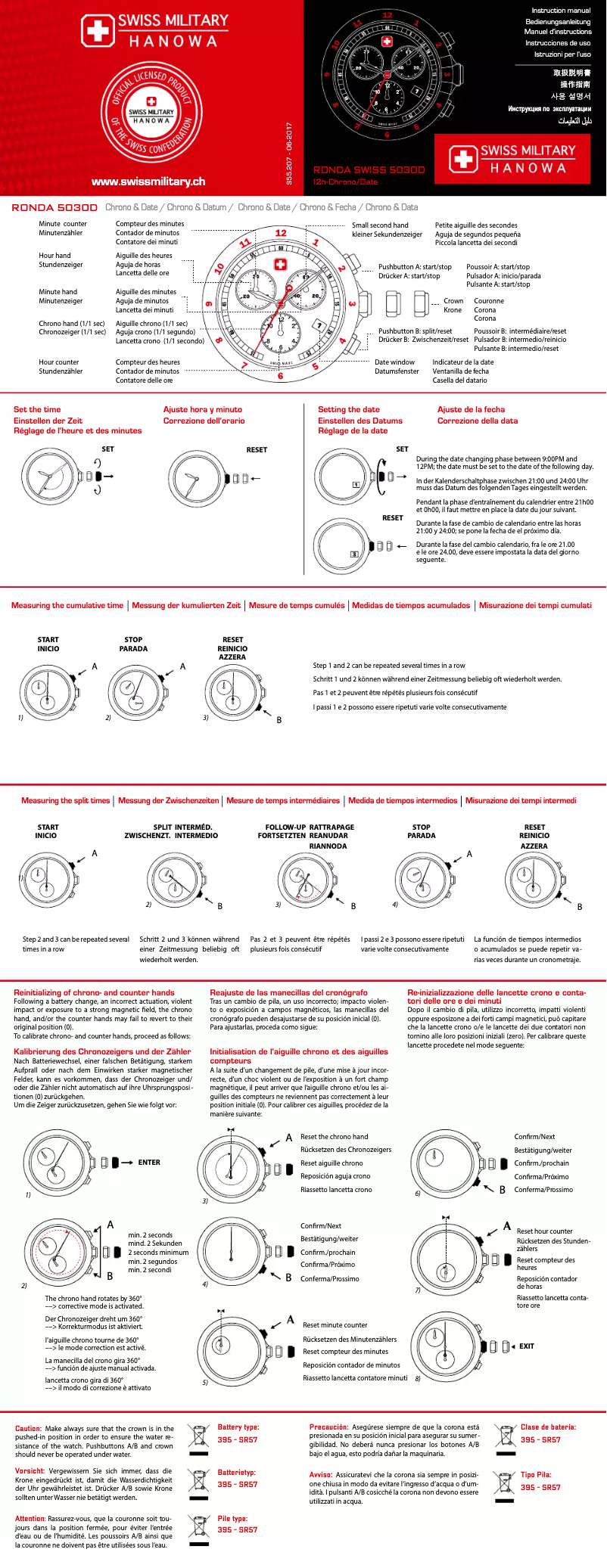 Page n°1 - Manuel utilisateur Swiss Military Hanowa Touchdown Chrono