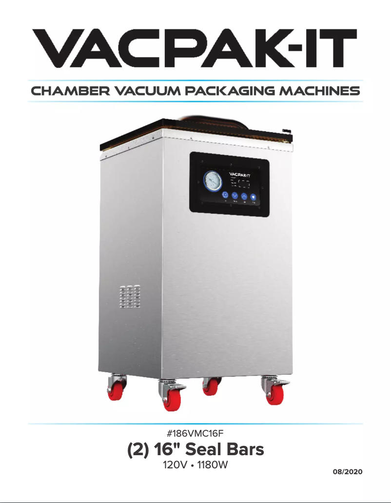 Page n°1 - Manuel utilisateur VacPak-It VMC16F