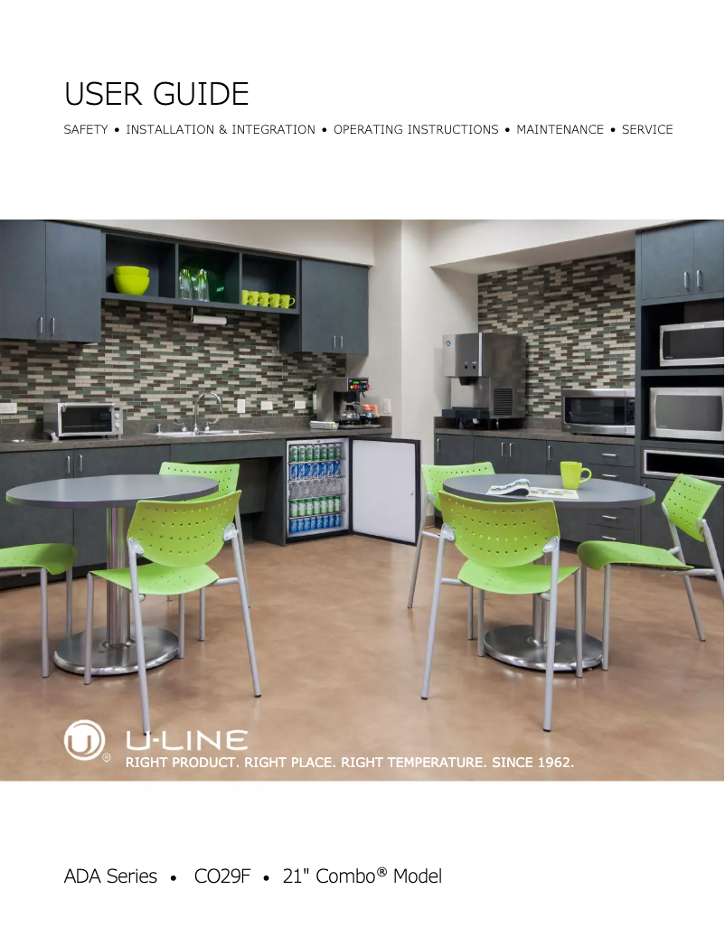 Page n°1 - Manuel utilisateur U-Line U-CO29FB-00A