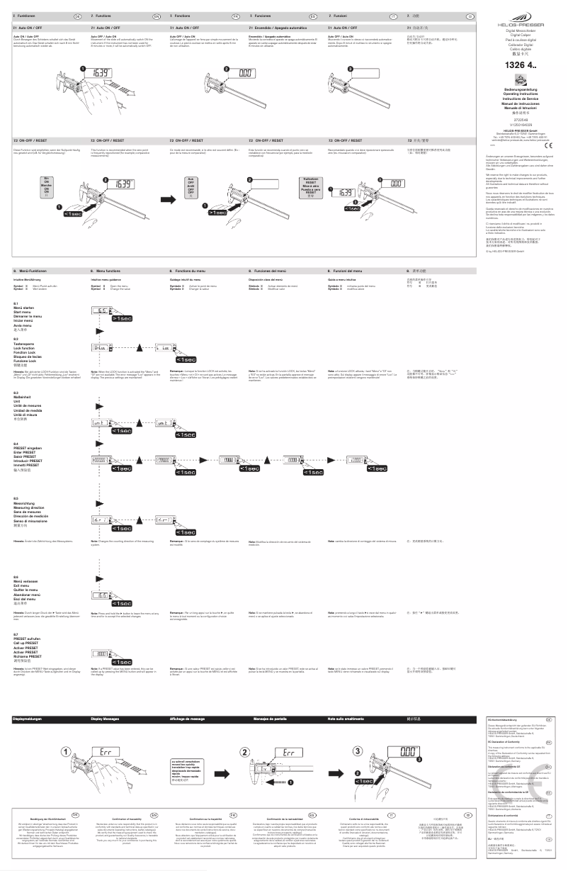 Page n°1 - Manuel utilisateur Helios Preisser DIGI-MET 1326422