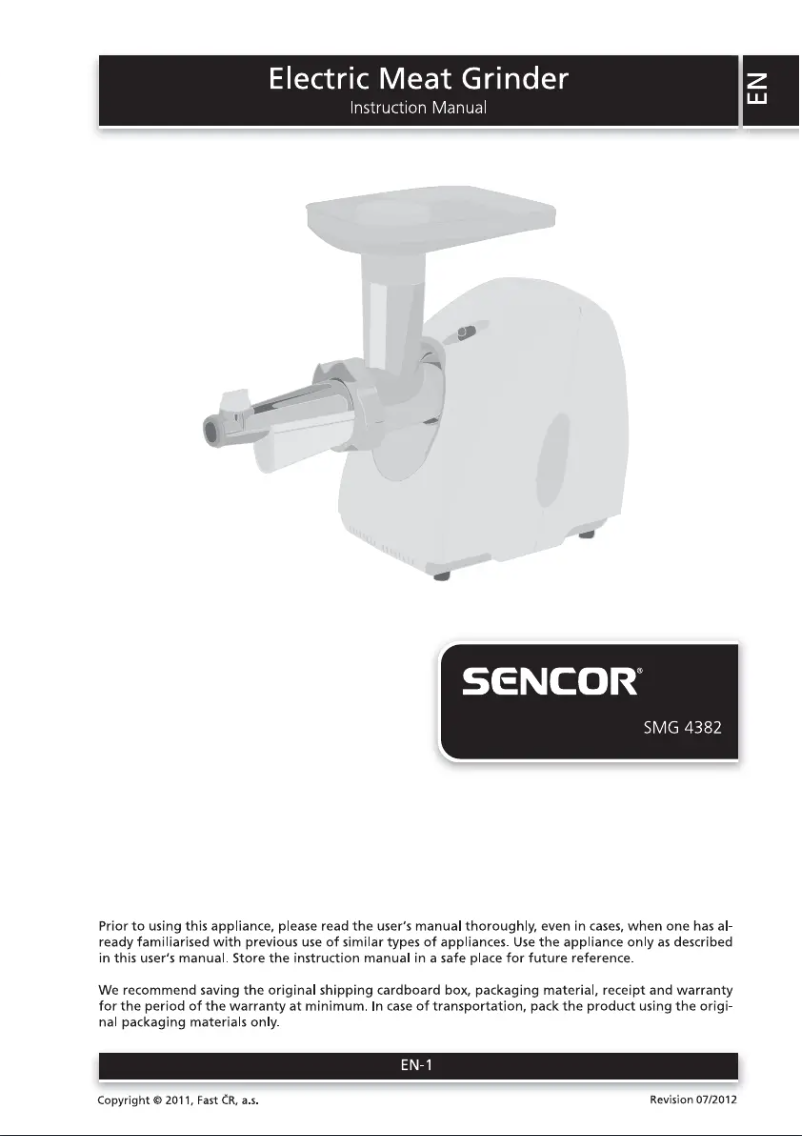 Page 1 de la notice Manuel utilisateur Sencor SMG 4382