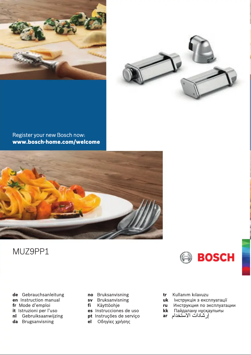 Page 1 de la notice Manuel utilisateur Bosch MUZ9PP1