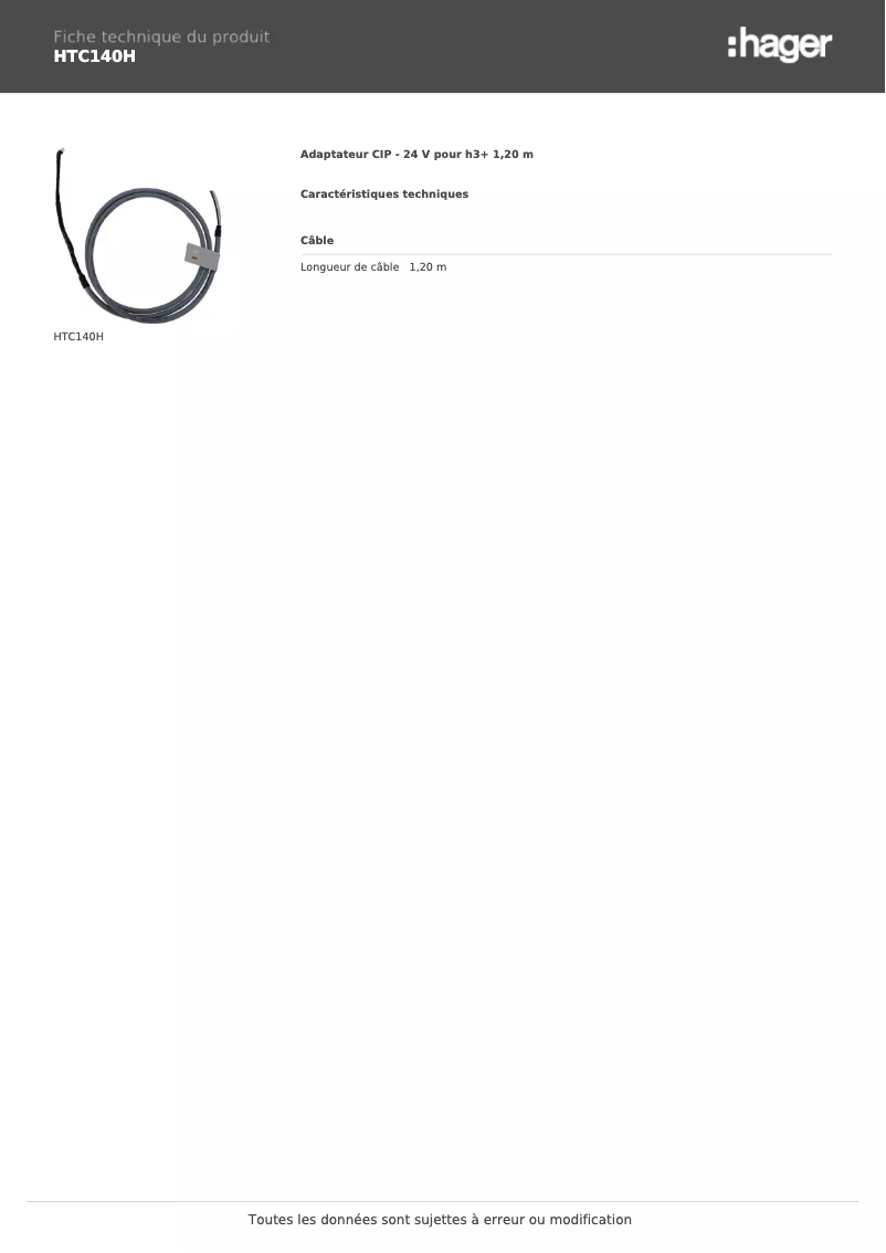 Image de la première page du manuel de l'appareil HTC140H