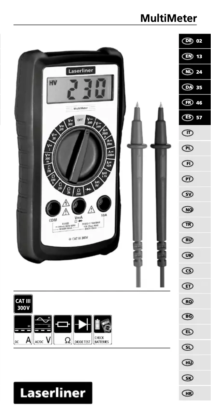 Image de la première page du manuel de l'appareil MultiMeter