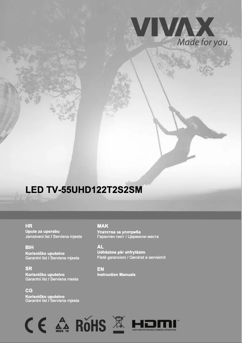 Image de la première page du manuel de l'appareil TV-55UHD122T2S2SM