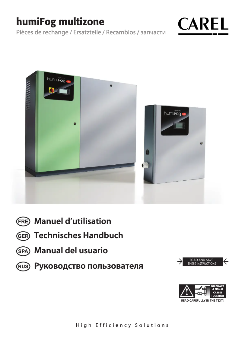 Page 1 de la notice Manuel utilisateur Carel humiFog multizone