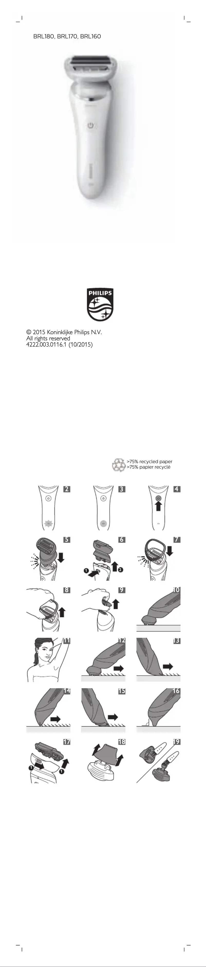 Page n°1 - Manuel utilisateur Philips SatinShave Prestige BRL160