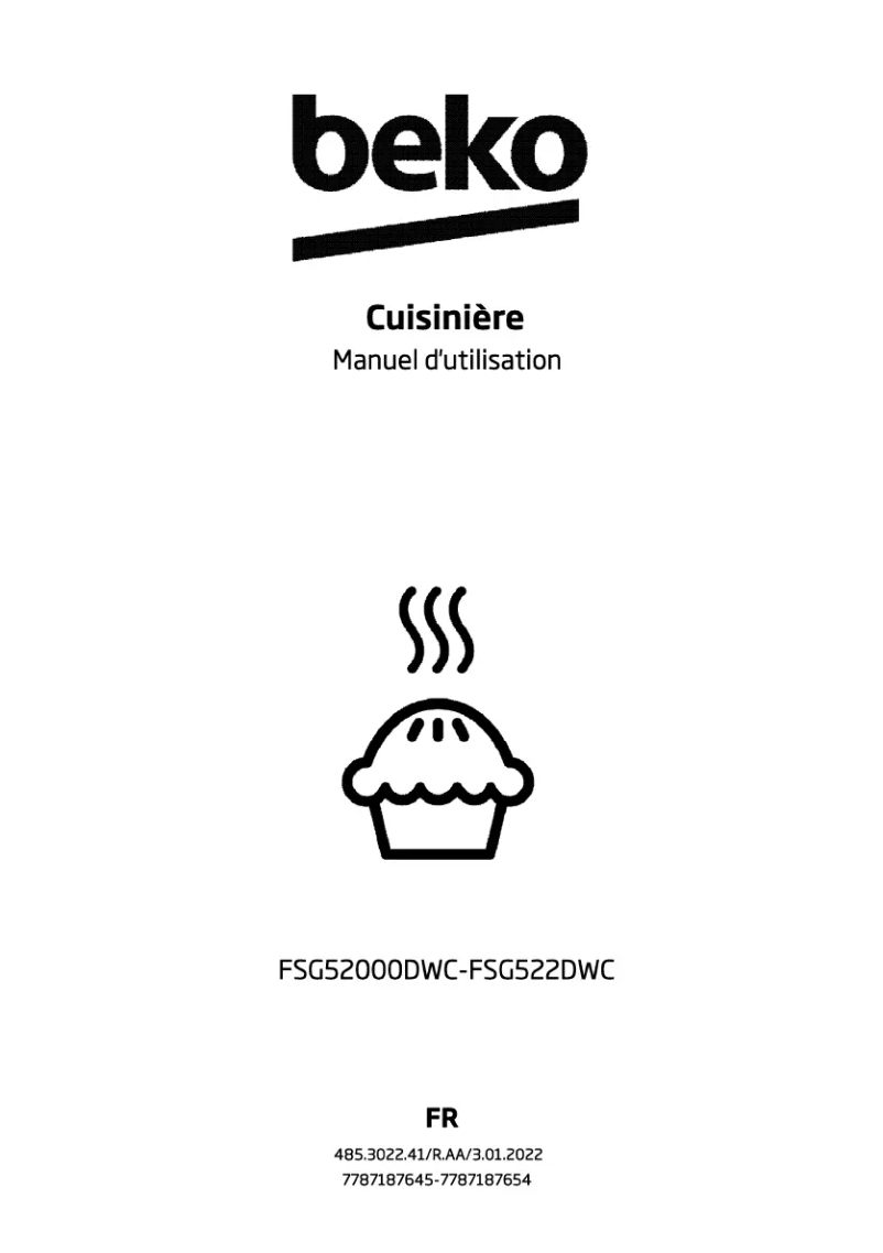 Page n°1 - Manuel utilisateur Beko FSG522DWC