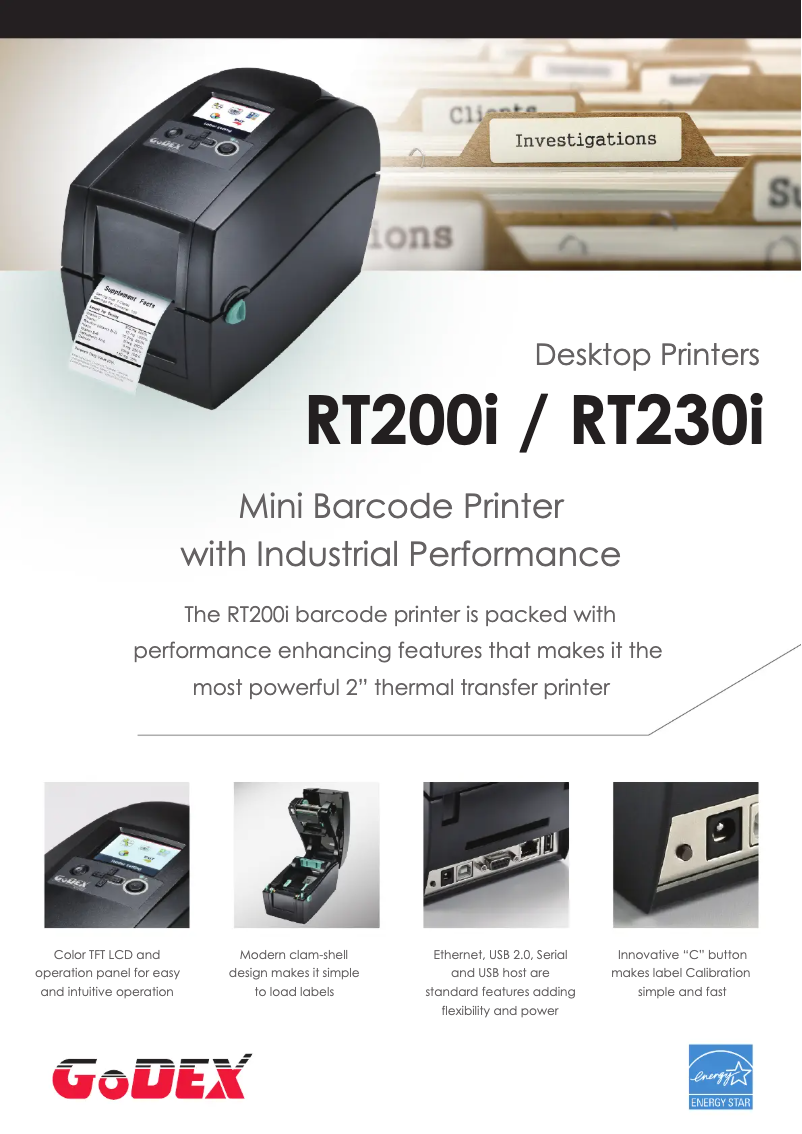 Page 1 de la notice Brochure Godex RT230i